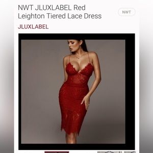 Red Leighton Tiered Lace Dress jluxlabel small